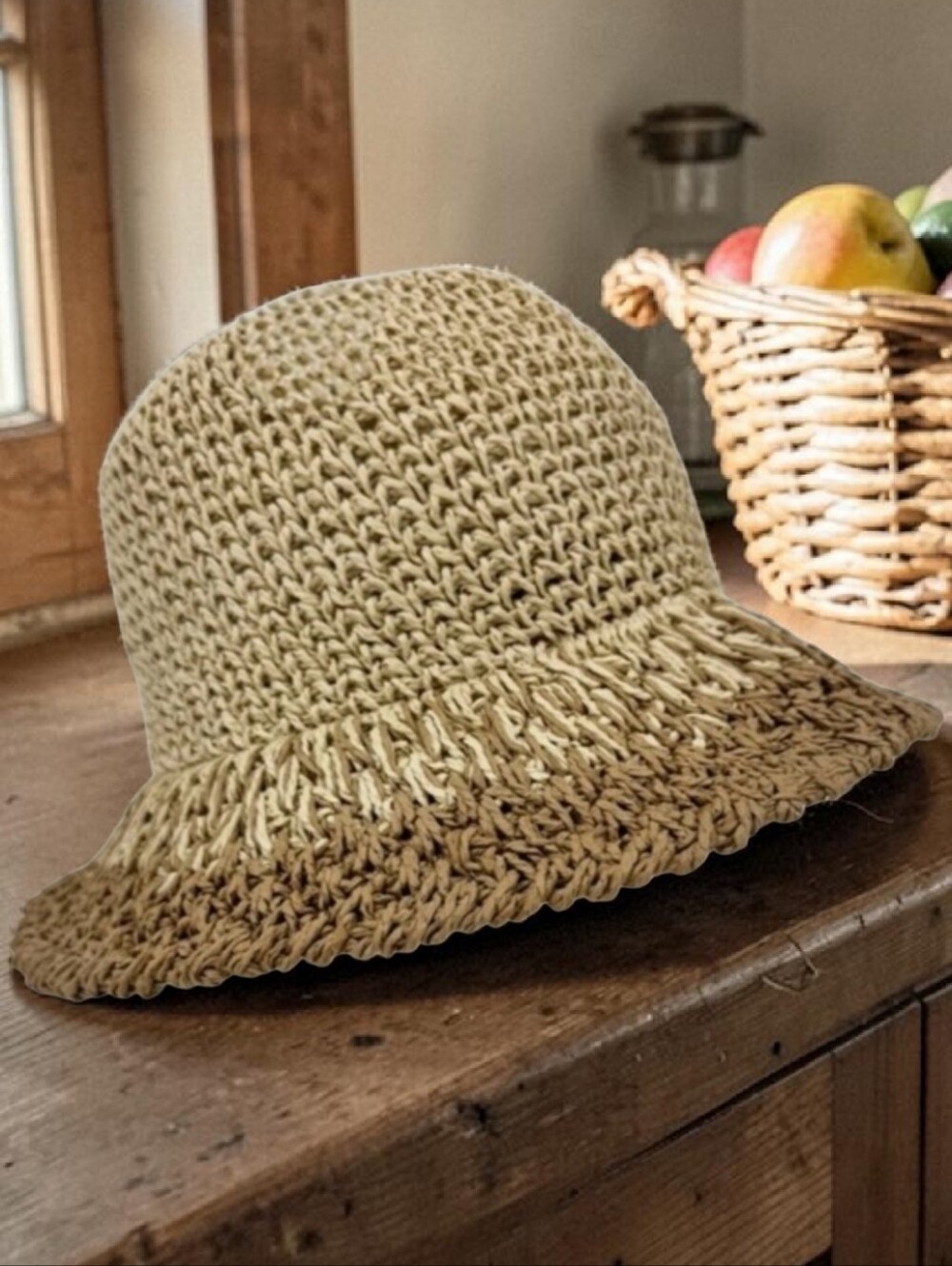 Eugenia Kim Bailey-Straw Crochet Sun Hat in Beige and Brown #HAT1